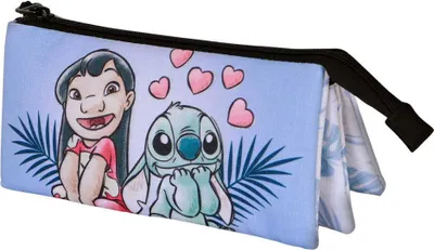 Image de Karactermania Disney Lilo & Stitch Couple Triple Mäppchen Blau,Lila Mann Blau,Lila Taille unique
