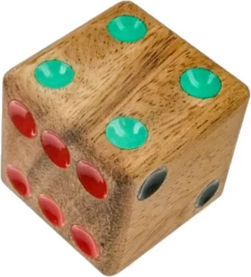 Produktbild von Würfel - Spielwürfel 4 cm Kantenlänge aus Holz mit farbigen Punkten