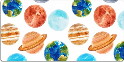 Produktbild von Schreibtischmatte Tischunterlage 120x60 cm Mauspad - Bunte Planeten