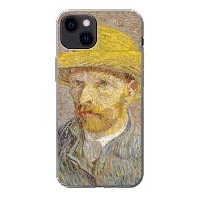 Produktbild von MuchoWow® Handyhülle Schutzhülle Hülle für iPhone 13 Selbstbildnis mit Strohhut - Vincent van Gogh Silikon Softcase Handy Hülle - Karteninhaber