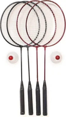 Produktbild von Badminton Set Federballspiel Set  4 Schläger mit 2 Federbällen ideal für die ganze Familie, Urlaub, Garten, Strand