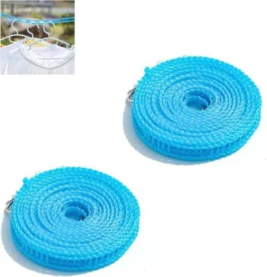Image de 2 cordes à linge d'extérieur de 8 m pour le jardin, le balcon ou le camping