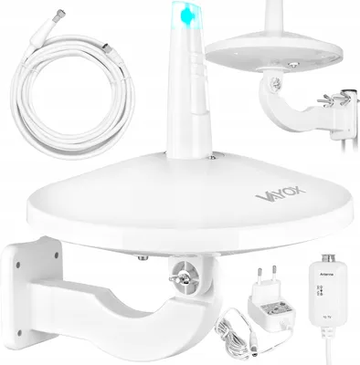 Vayox Außenantenne VA0066 | Omnidirektional | Digital720 Combo | 4K | LTE | DVB-T/T2 | Weiß
