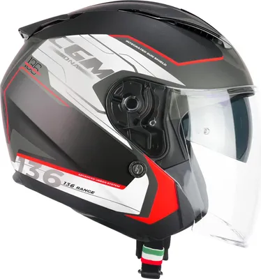 Produktbild von Jet Helm CGM 136S DNA APACHE Schwarz Weiß Rot Matt größe S