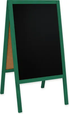 Image de Tableau noir/panneau publicitaire en bois - panneaux publicitaires robustes pour l'intérieur et l'extérieur, vert / Classic / 61 x 118 cm