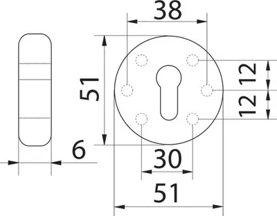 Produktbild von Runde Platte für Schaffner FLUO LINE WB Griff, Chrom (SCRY)