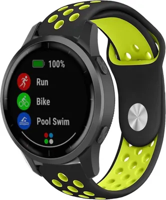 Produktbild von Strap-it Garmin Vivoactive 4 Sportarmband - 45mm - Schwarz / Gelb