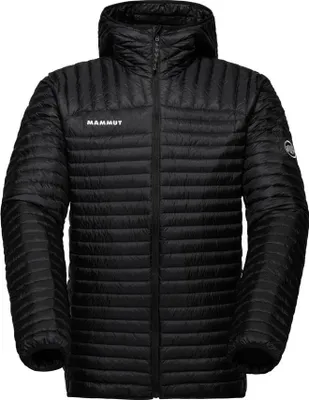 Schwarze Mammut Broad Peak Light IN Daunenjacke mit Kapuze und durchgehendem Reißverschluss
