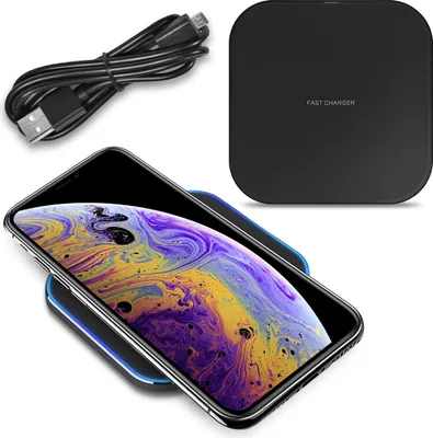 Produktbild von Wireless Qi Ladestation Apple iPhone XS Max Charger Induktives Laden Kabellos