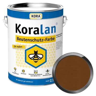 Produktbild von KORA Koralan Beutenschutz-Farbe 2.5 Liter (BRAUN) Wetterschutzfarbe für Bienenkästen