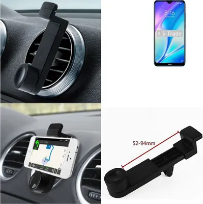 Produktbild von K-S-Trade Lüftungshalterung kompatibel mit Xiaomi Redmi 9C KFZ-Halterung Autohalterung Handy-halterung Lüftungsgitter Lüftungsschlitze Schwarz