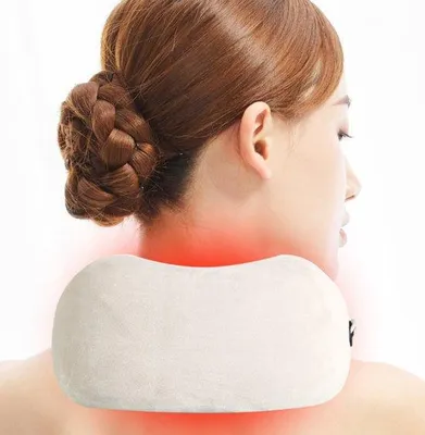 Imagen del producto de Almohadilla de masaje eléctrica - Almohadilla de masaje para el cuello en forma de U - Almohadilla de masaje para el cuello - Almohadilla de viaje - Almohadilla de masaje recargable