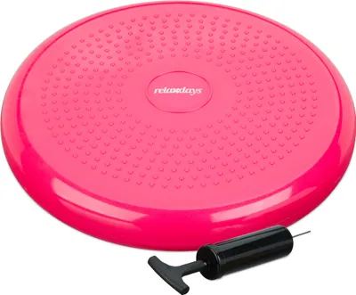Produktbild von relaxdays 1 x Balance Kissen mit Luftpumpe pink