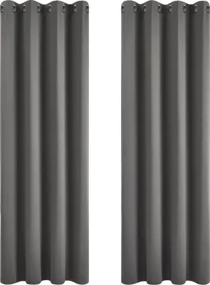Obrázok produktu pre Zatemňovacie závesy, termozávesy s krúžkami do obývačky, kuchyne, spálne, 140 x 270 cm (Š x V), tmavošedé, 2 ks