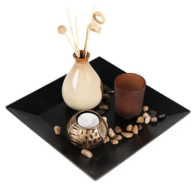 Obrázek produktu pro lachineuse – Zenový dekorativní podnos na svíčky – bytové doplňky – 24 x 20 cm