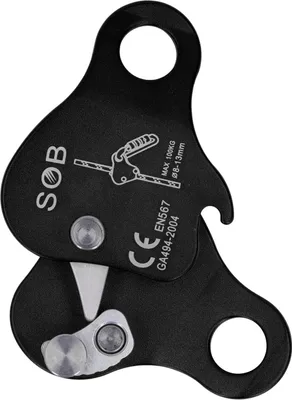 Produktbild von Kletterseilgreifer aus Aluminiumlegierung, selbstsichernd, 8–13 mm, Kletterseilgreifer-Stopper für Outdoor-Klettern und Bergsteigen, schwarz