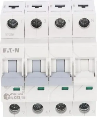 Immagine prodotto di Interruttore automatico 3P+NC 63A 6kA AC xPole Home HN-C63/3N 194917
