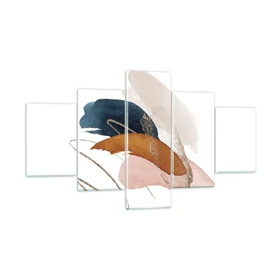 Produktbild von Bilder auf glas - 5 Teile - Die Farben Abstraktion Stück - 125x70cm - Glasbilder - Wandbilder - Bilder - Wanddekoration aus Glas - Glas Bilder - Wandbild auf Glas - GEA125x70-5100