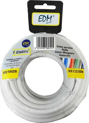 Image de Câble Plat Audio Blanc 25m Câble Audio Plat 2x0,75mm2 Pour Installation Discrète. - Edm