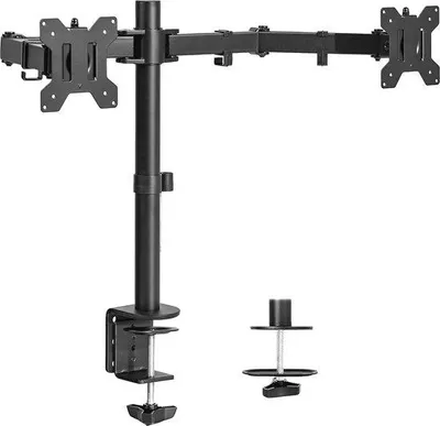 Obrázok produktu pre Nastaviteľný držiak na dva monitory pre 2 obrazovky do 30 palcov, Heavy Duty