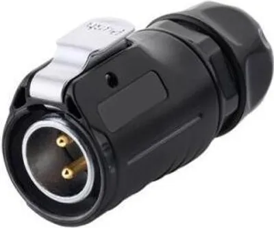 Obrázek produktu pro 2pinový napájecí konektor s aretací, pájené připojení, krytí IP65/IP67