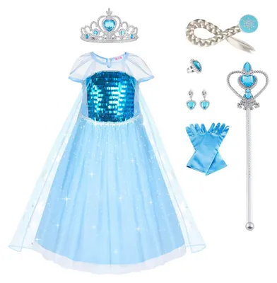 Productafbeelding van Prinsessen Kostuum met 6 Accessoires voor Kinderen