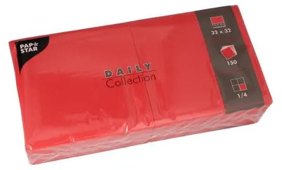 Immagine prodotto di 900 tovaglioli Papstar DAILY Collection 1/4 di piega 32 cm x 32 cm rosso 89640