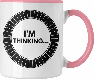 Produktbild von Trendation - Lustige Gamer Tasse Zocker Geschenk Gamer Gamergirl Geschenkidee Geburtstag I'm Thinkin (Rosa)