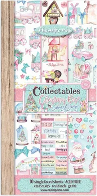 Image de STAMPERIA Set 10feuilles 15x30cm recto papier scrapbooking 190g, Christmas Rose