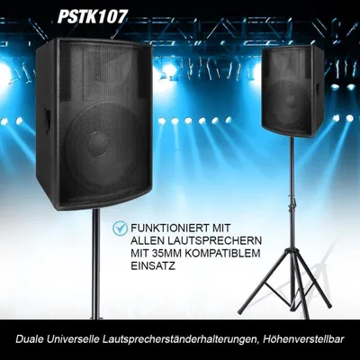 Obrázek produktu pro Pyle Stojan pro reproduktory Pár Stojan pro reproduktory Výškově nastavitelný stojan pro reproduktory s brašnou jako univerzální stativový stojan pro podlahové reproduktory pár