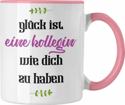 Produktbild von Trendation - Glück Ist Eine Kollegin Wie Dich Zu Haben Tasse Geschenk Beste Kollegin Der Welt Spruch (Rosa)