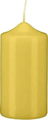 Produktbild von Stumpen Kerzen Mustard Senf 20 x Ø 7 cm, 6 Stück getauchte Stumpenkerzen mit Spitzkopf in RAL Qualität