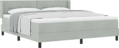 Immagine prodotto di Letto boxspring vidaXL con testiera, grigio chiaro, 200 x 180 cm, velluto