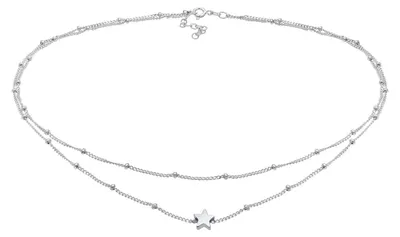 Produktbild von Elli Halskette Damen Choker Kugel Layer Stern Anhänger 925 Silber