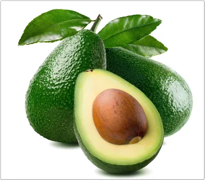 Produktbild von Spritzschutz Herdabdeckplatte Schneidebrett aus Glas Avocado ganz und halbiert 1-Teilig (60x52cm)