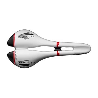 Obrázok produktu pre Cyklistické sedlo unisex Selle San Marco Aspide Open-Fit Racing Narrow (white/black/red)
