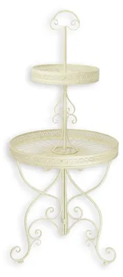 Productafbeelding van A 2-Tier Round Iron Etagère - White