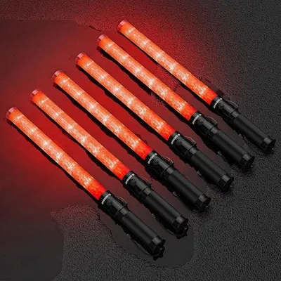 Productafbeelding van Signaalstaven - Verkeersstaven - Verkeerscontrole - 3 Knippermodi - 53 cm - Rood