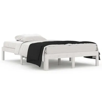 Image de vidaXL Lit en bois massif blanc 120x190 cm
