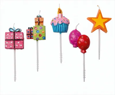 Produktbild von Kerzen auf Plastikpick - Party - ca. 7cm - 5Stk