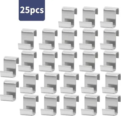Image de Attaches pour film de serre - 25 mm - 25 pièces - pour serres et accessoires de jardin - pinces pour serre