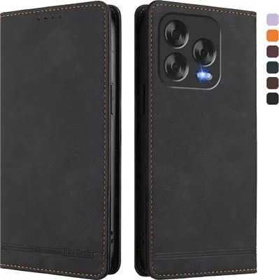 Immagine prodotto di Custodia per ZTE Blade V70 Vita/Blade V70 Design, retro custodia flip in Finto cuoio con supporto e slot per schede Nero