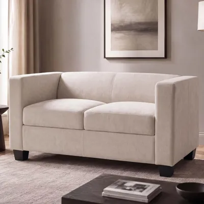 Obrázok produktu pre Dvojposedová sedačka Lille, pohodlná sedačka, pružinový systém Nosag, poťah z textilu (chenille) s gramážou 260 g/m², šírka 136 cm, farba: béžová