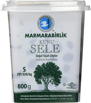 Produktbild von Marmarabirlik Oliven Schwarz getrocknet mit Steinen Inhalt 815g