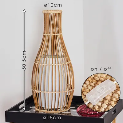 Produktbild von Archi »Archi« Tischlampe Vintage aus Bambus/Stoff in Natur/Weiß