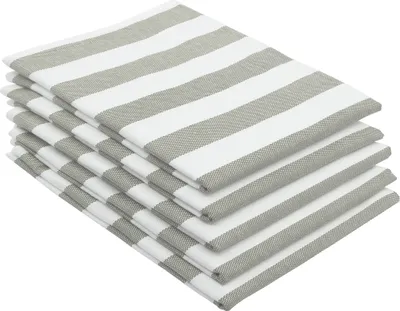 Produktbild von 5er Set Geschirrtücher 100% Baumwolle modern und saugstark grau-weiß-gestreift