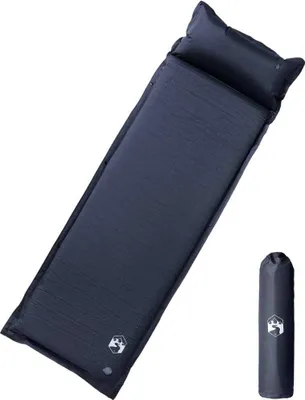 Image de Matelas de camping autogonflant avec oreiller 1 personne gris