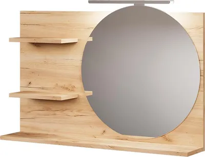 Image de Étagère à miroir Vicco Avena Chêne 80x50cm avec 3 compartiments ouverts, Model 58560