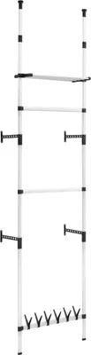 Produktbild von vidaXL Teleskop-Garderobe mit Stangen und Regal Aluminium