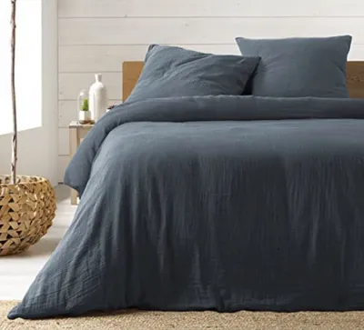 Immagine prodotto di Set di biancheria da letto in garza di cotone blu, 240 x 260 cm